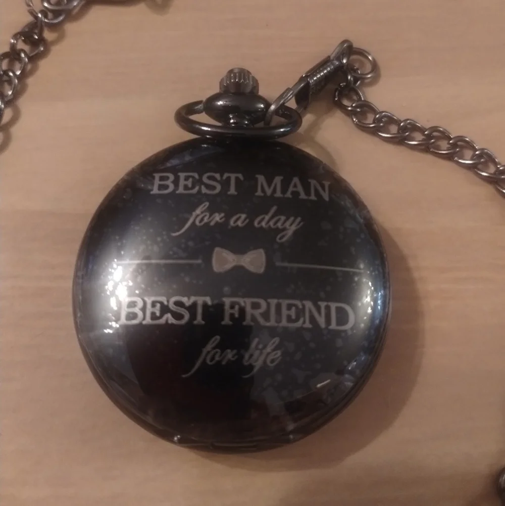 New Best Man Wedding Gift Men's Black Pocket Watch